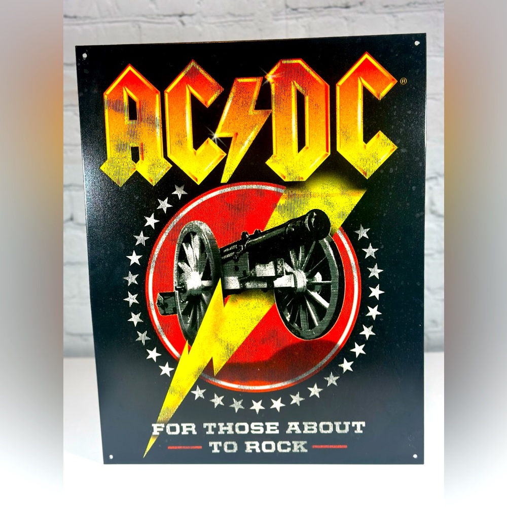 AC/DC For Those About to Rock TIN SIGN METAL POSTER music store garage bar decor